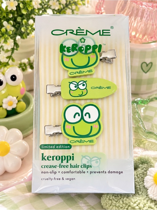 The Creme Shop Accessories - The Crème Shop x Sanrio • Keroppi Green Crease-Free Hair Clips - 4 Pack